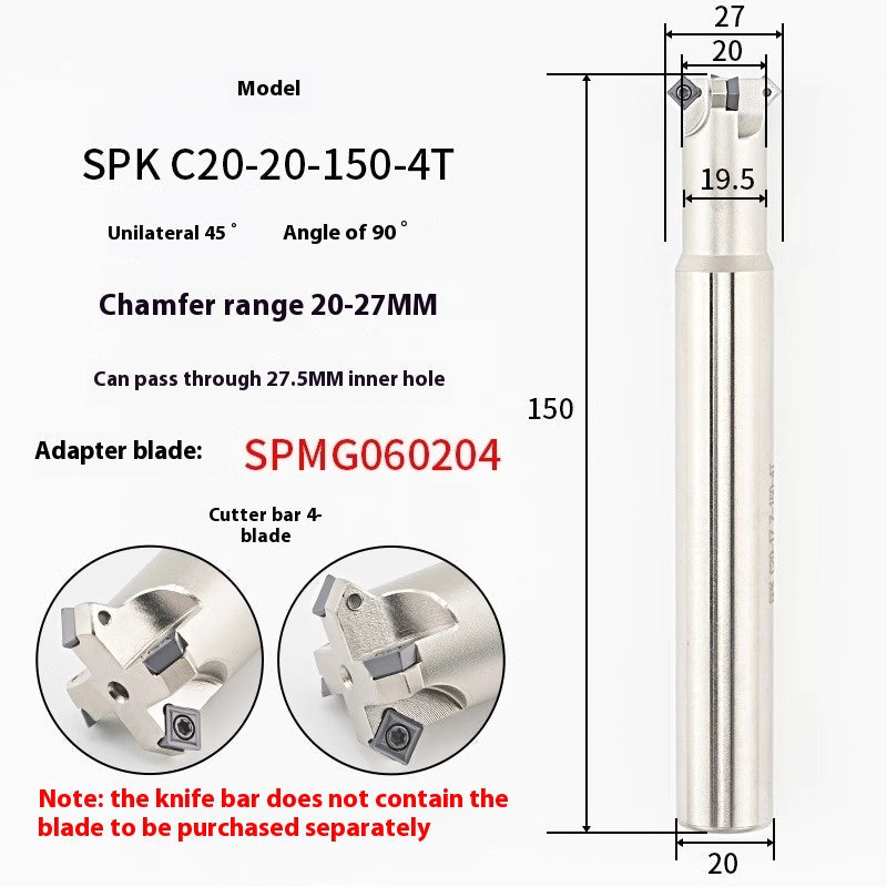 6037 45 degree inside and outside positive and negative chamfering cutter CNC rounding chamfering cutter SD SPK upper and lower bore reverse pull chamfering cutter bar Shandong Denso Pricision Tools Co.,Ltd.